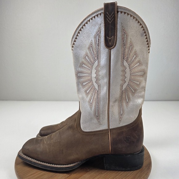 Ariat Shoes - Ariat Boots Womens Size 9.5 Brown Leather Mid Calf Western Square Toe 10025036